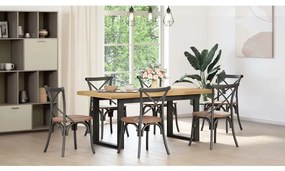 Mesa de jantar NOAIN pernas forma U 180x90x75 cm pinho maciço