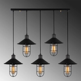 Candeeiro Suspenso Ayazma – Preto – 94 x 24 cm