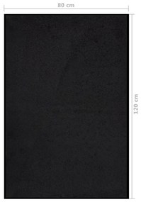 Tapete de porta 80x120 cm preto