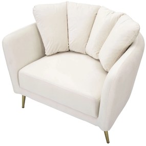 POLTRONA KIEV 88X77X74 CM CREME E DOURADO