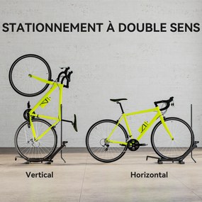 Suporte para bicicletas com altura ajustável, suporte de chão autônomo e dobrável para bicicletas de 20 a 29 polegadas, preto