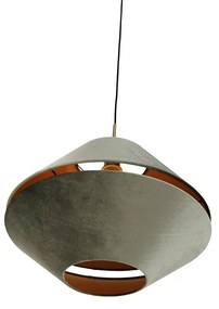Candeeiro suspenso moderno bronze com abajur de veludo duplo verde - Combi 1 Clássico / Antigo,Moderno