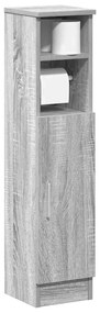 vidaXL Móvel p/ casa banho c/ suporte rolos 20,5x22x90 cm sonoma cinza