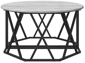 Mesa de Centro Cinza Sonoma 80x80x42 cm Feita de Madeira Engenharia