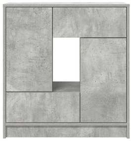 Aparador com gavetas e portas 70,5x34x74,5 cm cinza cimento