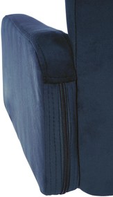 Banco de bar Los Angeles em veludo com estrutura branca 93-113 x 60 x 56 cm Azul