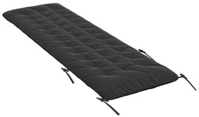Almofadão para espreguiçadeira 160x50x10 cm camurça preto