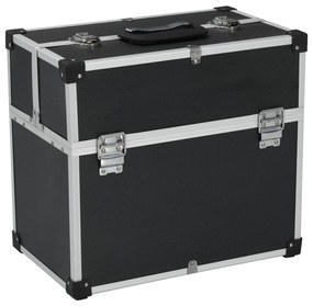 vidaXL Mala para ferramentas 38x22,5x34 cm alumínio preto