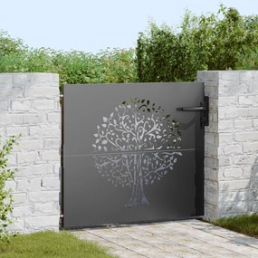 vidaXL Portão de Jardim Preto 100 x 100 cm Aço com Revestimento em Pó