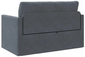 Sofá cama de chão 2 em 1 Cinza Escuro 124x204x61 cm Veludo