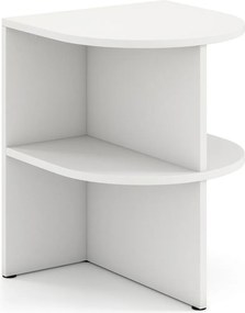 Mesa de cabeceira 38 x 38 x 48,5 cm com 2 níveis, prateleiras abertas branca