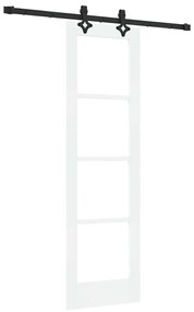 Porta Deslizante vidaXL com Conjunto de Ferragens Branca 61x198.5 cm d