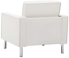 Poltrona em couro artificial branco