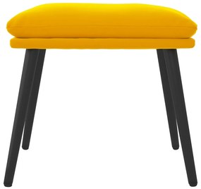 Apoio de pés 45x29,5x35 cm veludo amarelo mostarda