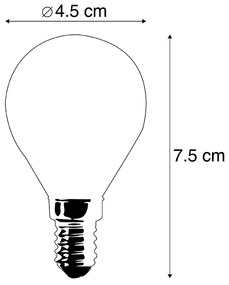 Conjunto de 3 lâmpadas esféricas de filamento LED E14 reguláveis 5W 470lm 2700K