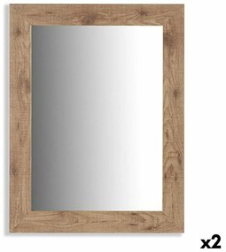 Espelho de Parede Castanho Madeira Vidro 66 X 85 X 2 cm (2 Unidades)