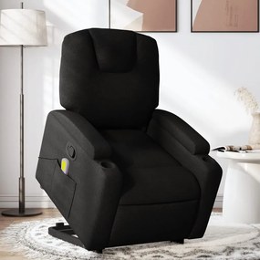 vidaXL Poltrona de massagens reclinável elevatória tecido preto