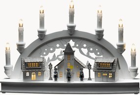 Arco de Natal LED em madeira de choupo com velas e temporizador Houses