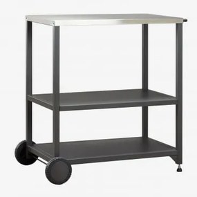 Carrinho Modular De Cozinha Para Exterior Em Aço Savona Cinza Grafito - Sklum