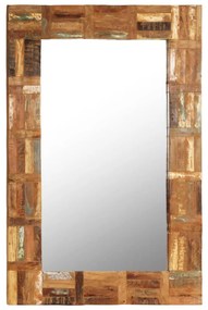 vidaXL Espelho de parede em madeira recuperada maciça 60x90 cm