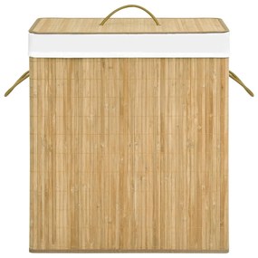 Cesto para roupa suja c/ 2 secções 100 L bambu