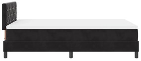 Cama Box Spring vidaXL com Colchão Preto 120x200 cm Veludo