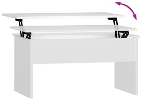Mesa de centro 80x50,5x41,5 cm madeira processada branco