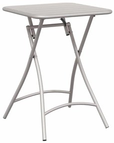 Mesa de Jardim Dobrável Bege 55 x 55 x 73 cm em Aço