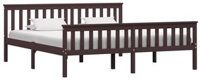 Estrutura de cama 180x200 cm pinho maciço castanho-escuro