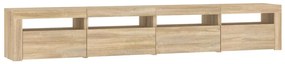 Móvel de TV com luzes LED 240x35x40 cm carvalho sonoma