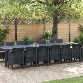 Conjunto de Jantar para Jardim vidaXL com 15 Peças e Almofadas Antraci