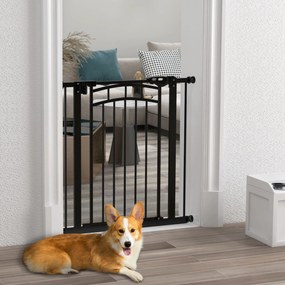 Barreira de segurança para cães, extensível, com duplo bloqueio, 74-80 x 76 cm, preta