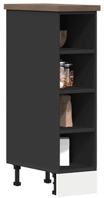 Armário inferior “Riga” 20x44,5x81,5 cm contraplacado preto
