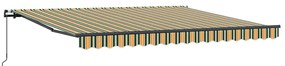Toldo Retrátil Manual Verde e amarelo 400 × 300 cm Poliéster