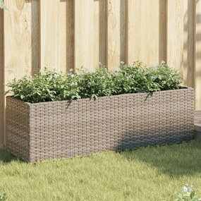 vidaXL Canteiro jardim com 3 vasos 105x30x32 cm vime PE cinzento