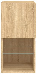Móvel de TV com luzes LED 30,5x30x60 cm carvalho sonoma