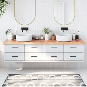 Bancada p/ WC 200x50x(2-6) cm madeira maciça tratada castanho
