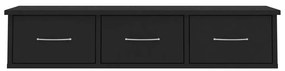 Prateleira gavetas p/ parede 88x26x18,5cm deriv. madeira preto