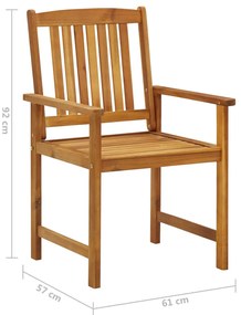 Cadeiras de jardim com almofadões 2 pcs acácia maciça