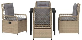 Conjunto de Jantar pra Jardim 5 Peças Bege em Rattan Sintético