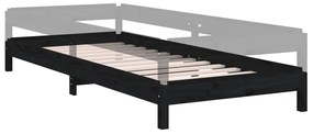 Cama empilhável 90 x 190 cm madeira de pinho maciça preto