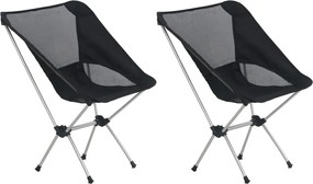 vidaXL Cadeiras campismo dobráveis c/ saco 2 pcs 54x50x65 cm alumínio