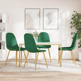 Cadeiras de jantar 4 pcs veludo verde-escuro