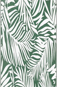 Outsunny Tapete Exterior Reversível 152x243cm Padrão Folhagem Ideal Varanda Pátio Campismo Praia Durável Verde Escuro Branco | Aosom Portugal
