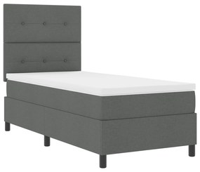 Cama Box Spring com Colchão Cinza Escuro 90x200 cm Tecido