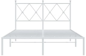 Estrutura de cama com cabeceira 120x200 cm metal branco