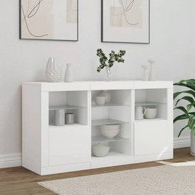 Aparador com luzes LED 123x37x67 cm branco