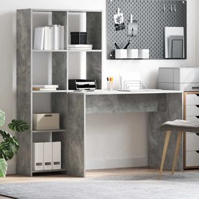 vidaXL Mesa Cinzento cimento 138.5 x 55 x 143 cm Madeira processada