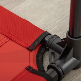 Cama para Animais de Estimação Cama Elevada para Cães Gatos Portátil Tecido Transpirável para Exterior Interior 76x61x18cm Vermelho