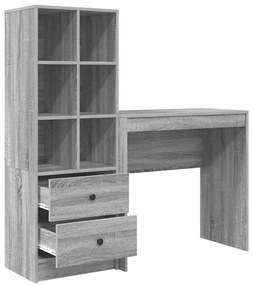 Mesa com Armazenamento Cinza Sonoma Madeira Engenharia